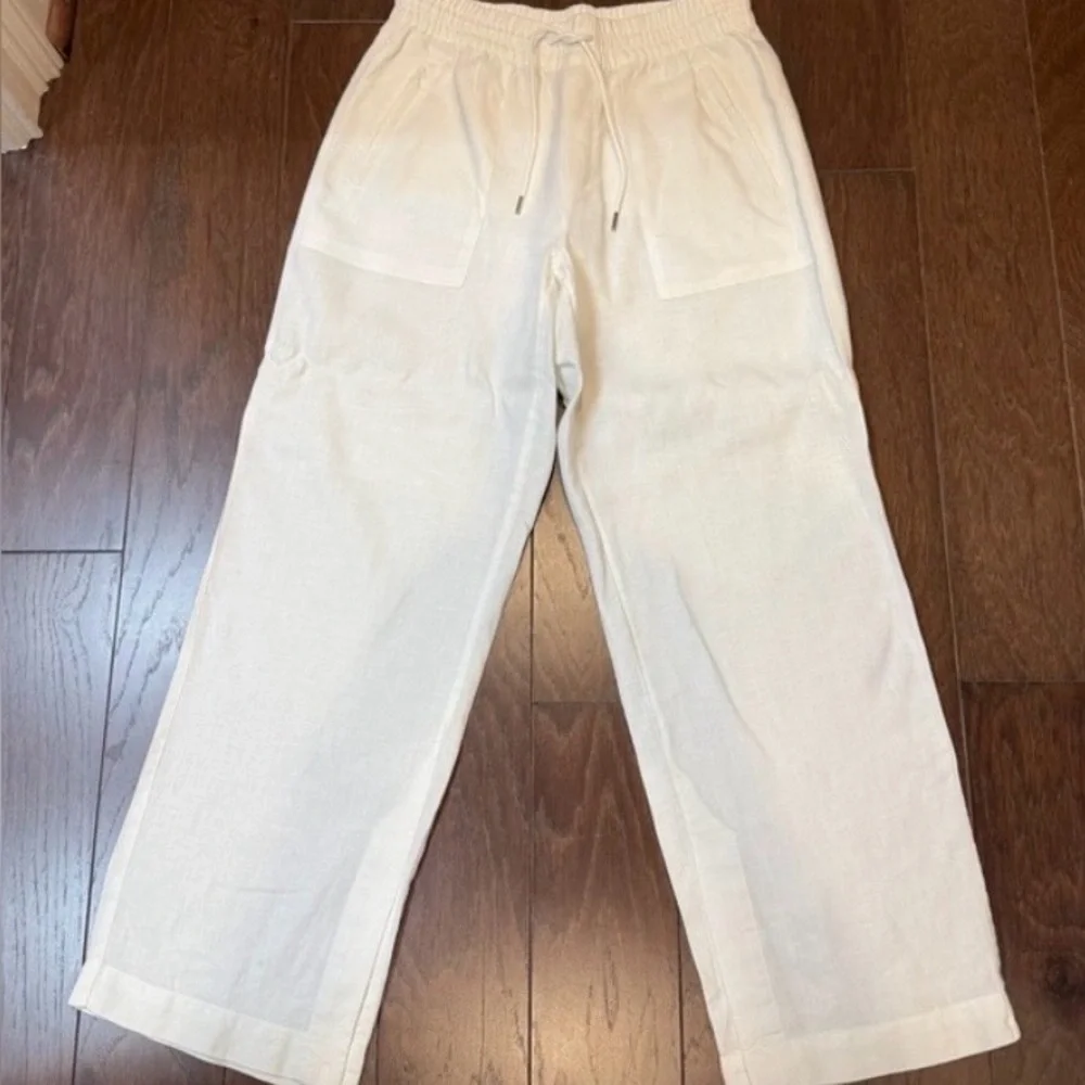 Athleta Retreat Linen High Rise Wide Leg Pant White Size Small - Never Worn - Picture 11 of 12